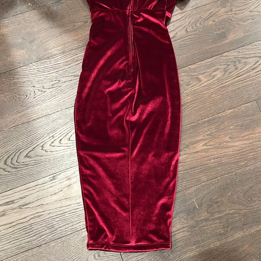 Laura Byrnes Pinup Girl Clothing Red Burgundy Dress - Picture 8 of 11